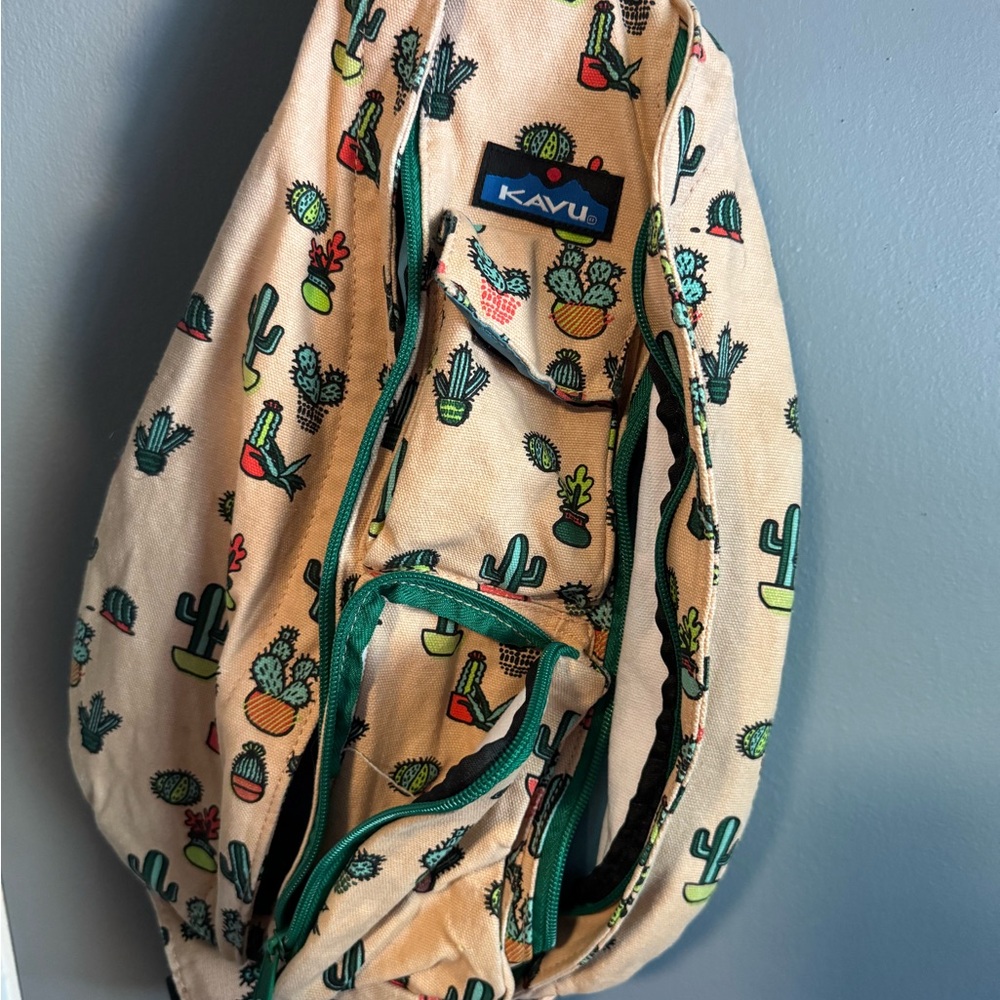 Kavu Cactus sling Bag - peach and Green